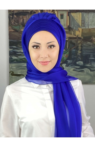 Topkapı Çapraz Drapeli Fransız Şifon Hazır Şal SBT4SAL15-13 Saks