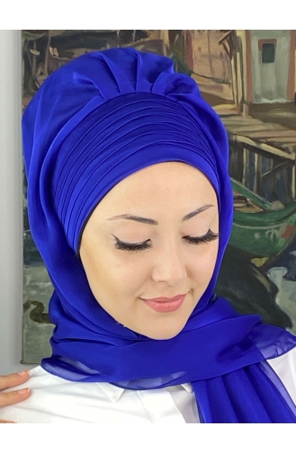 Topkapı Çapraz Drapeli Fransız Şifon Hazır Şal SBT4SAL15-13 Saks