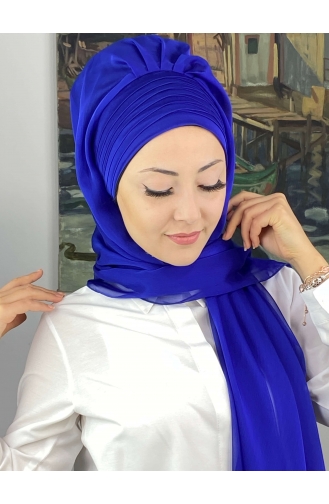 Topkapı Çapraz Drapeli Fransız Şifon Hazır Şal SBT4SAL15-13 Saks