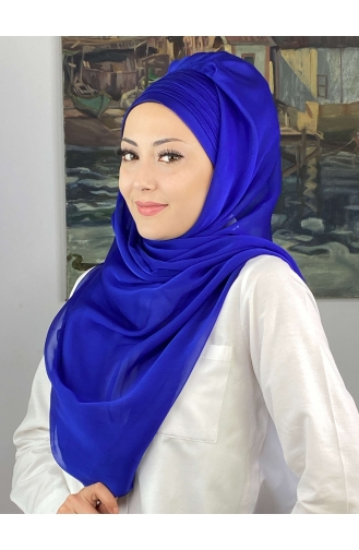 Topkapı Çapraz Drapeli Fransız Şifon Hazır Şal SBT4SAL15-13 Saks
