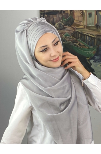 Light Gray Ready to Wear Turban 4SAL15-01