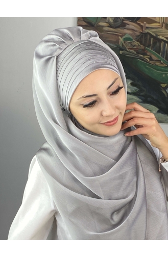 Light Gray Ready to Wear Turban 4SAL15-01