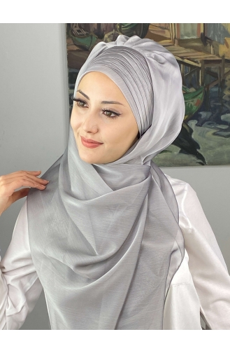 Light Gray Ready to Wear Turban 4SAL15-01