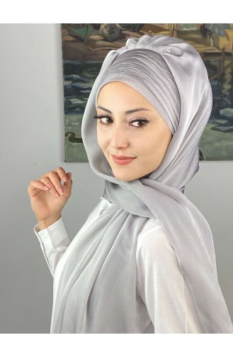 Light Gray Ready to Wear Turban 4SAL15-01