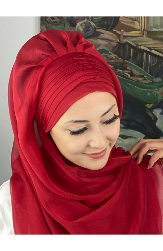 Red Ready to Wear Turban 4SAL15-02