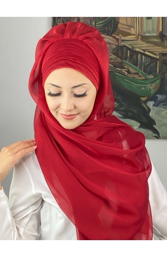 Red Ready to Wear Turban 4SAL15-02
