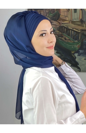 Turban Pret-a-Porter Bleu marine clair 4SAL15-03