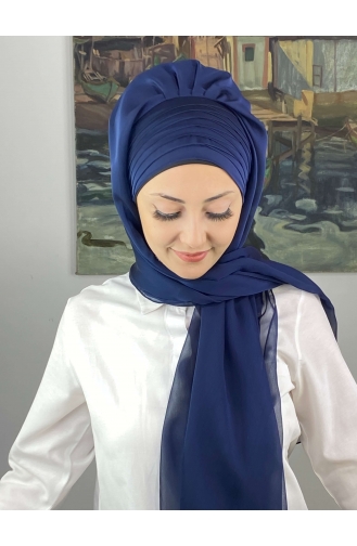 Light Navy Blue Ready to wear Turban 4SAL15-03