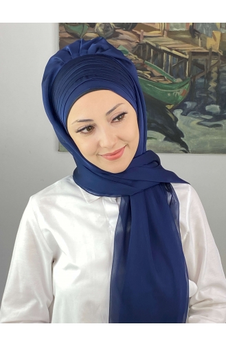 Light Navy Blue Ready to wear Turban 4SAL15-03