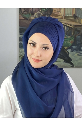 Turban Pret-a-Porter Bleu marine clair 4SAL15-03