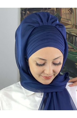 Turban Pret-a-Porter Bleu marine clair 4SAL15-03