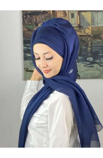 Light Navy Blue Ready to wear Turban 4SAL15-03