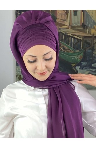 Dark Purple Ready to wear Turban 4SAL15-04