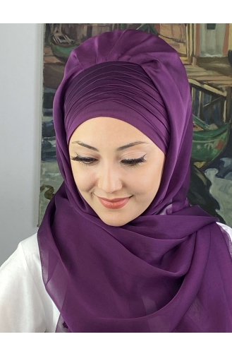 Dark Purple Ready to wear Turban 4SAL15-04