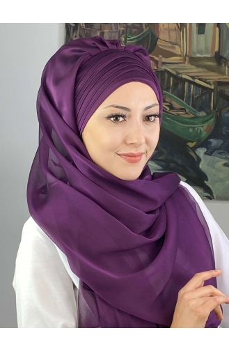 Dark Purple Ready to wear Turban 4SAL15-04