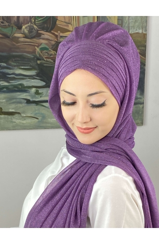 Turban Pret-a-Porter Couleur Lilas 4SAL44-01