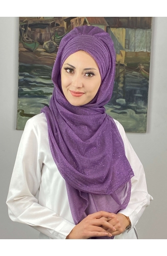 Turban Pret-a-Porter Couleur Lilas 4SAL44-01