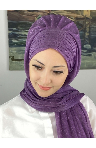 Turban Pret-a-Porter Couleur Lilas 4SAL44-01