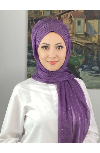 Turban Pret-a-Porter Couleur Lilas 4SAL44-01