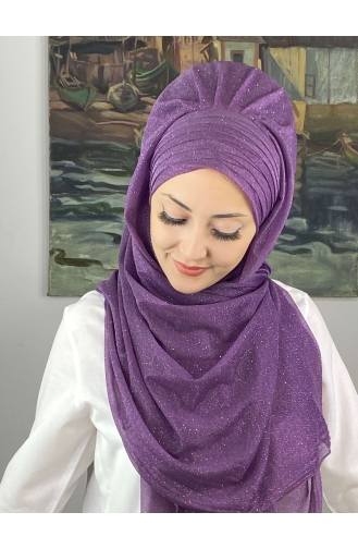 Turban Pret-a-Porter Couleur Lilas 4SAL44-01