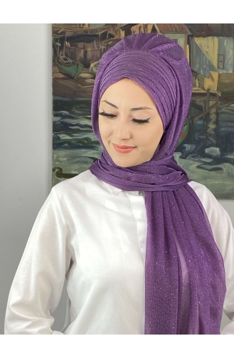 Turban Pret-a-Porter Couleur Lilas 4SAL44-01