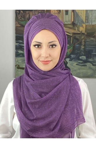 Turban Pret-a-Porter Couleur Lilas 4SAL44-01