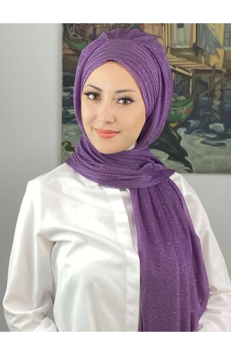 Turban Pret-a-Porter Couleur Lilas 4SAL44-01