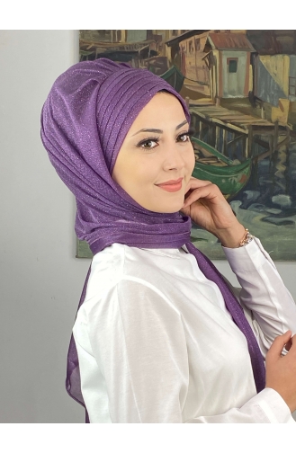 Turban Pret-a-Porter Couleur Lilas 4SAL44-01