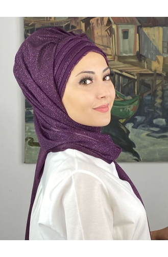 Dunkelviolett Praktischer Turban 4SAL1-04