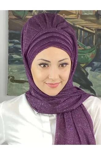 Dark Purple Ready to Wear Turban 4SAL1-04