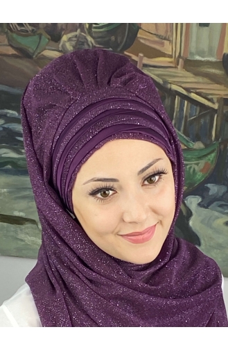 Dark Purple Ready to Wear Turban 4SAL1-04