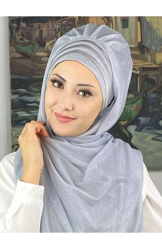 Light Gray Ready to Wear Turban 4SAL1-06