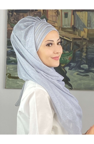 Light Gray Ready to Wear Turban 4SAL1-06