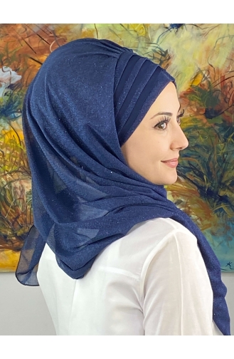 Light Navy Blue Ready to Wear Turban 4SAL1-08