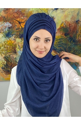 Light Navy Blue Ready to wear Turban 4SAL1-08