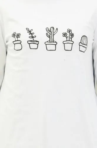 Printed Tunic 6001-03 White 6001-03