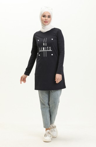 Printed Sport Tunic 6002-02 Navy Blue 6002-02