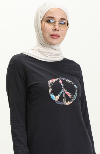 Bedruckte Tunika 6020-02 Dunkelblau 6020-02