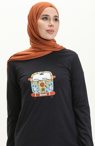 Baskılı Tunik 6035-03 Lacivert