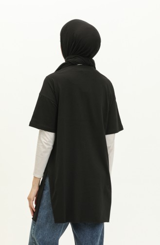 Baskılı Tshirt 4002-01 Siyah