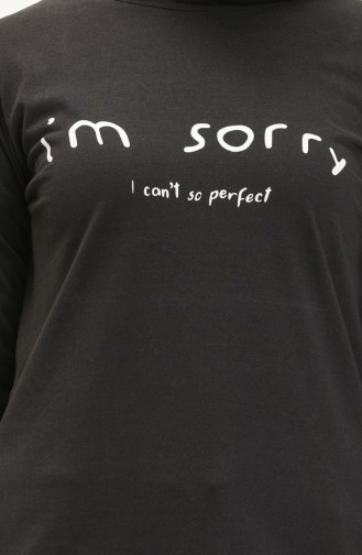 Letter Pattern Sports Tunic 6000-01 Black 6000-01