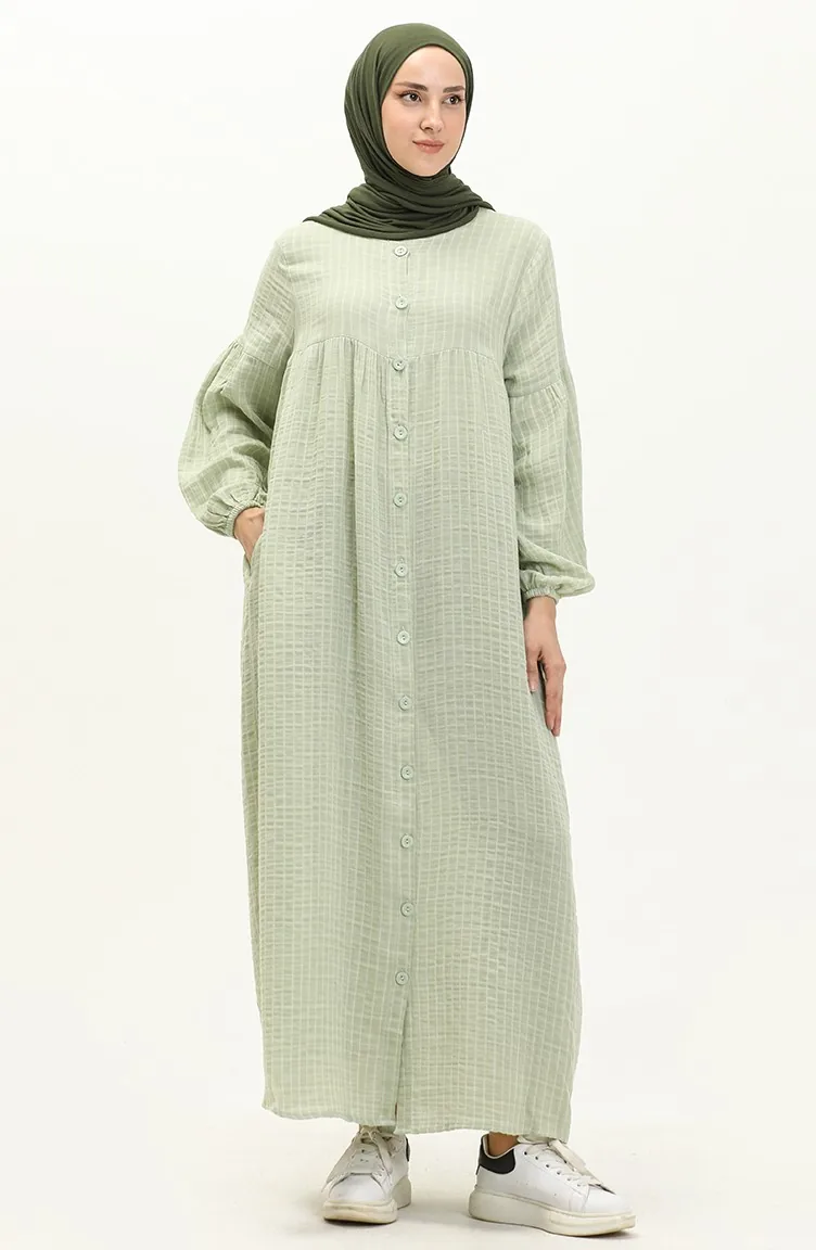 Karo-Kleid aus Musselinstoff 24Y8863-01 Wassergrün 24Y8863-01