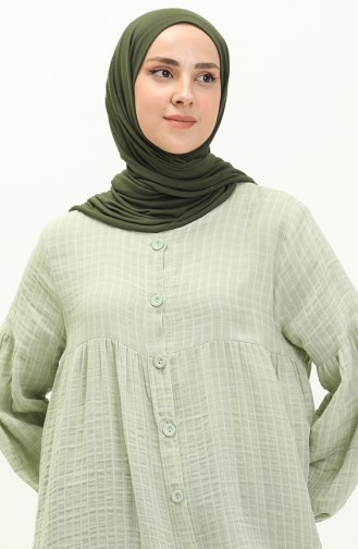 Karo-Kleid aus Musselinstoff 24Y8863-01 Wassergrün 24Y8863-01