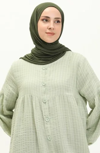 Karo-Kleid aus Musselinstoff 24Y8863-01 Wassergrün 24Y8863-01