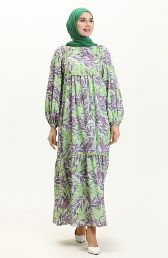 Printed Dress 24Y8978-04 Purple Green 24Y8978-04