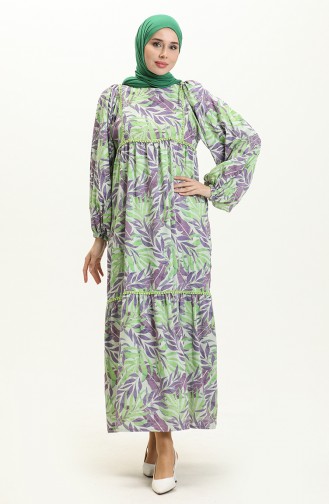 Printed Dress 24Y8978-04 Purple Green 24Y8978-04