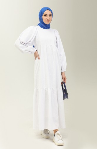 White İslamitische Jurk 24Y8986-02