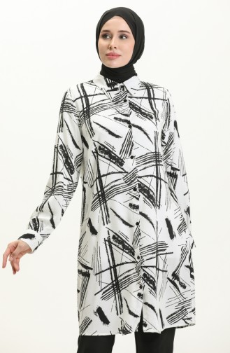 Patterned Tunic 24Y8920B-01 White 24Y8920-B01
