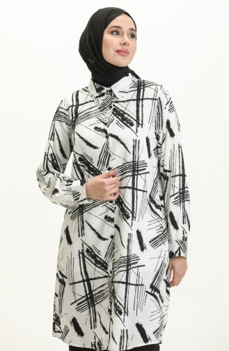 Patterned Tunic 24Y8920B-01 White 24Y8920-B01
