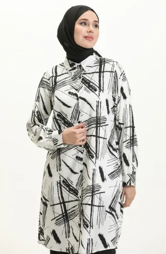 Patterned Tunic 24Y8920B-01 White 24Y8920-B01